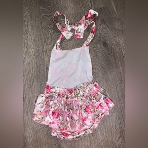 Backless floral baby girl dresss